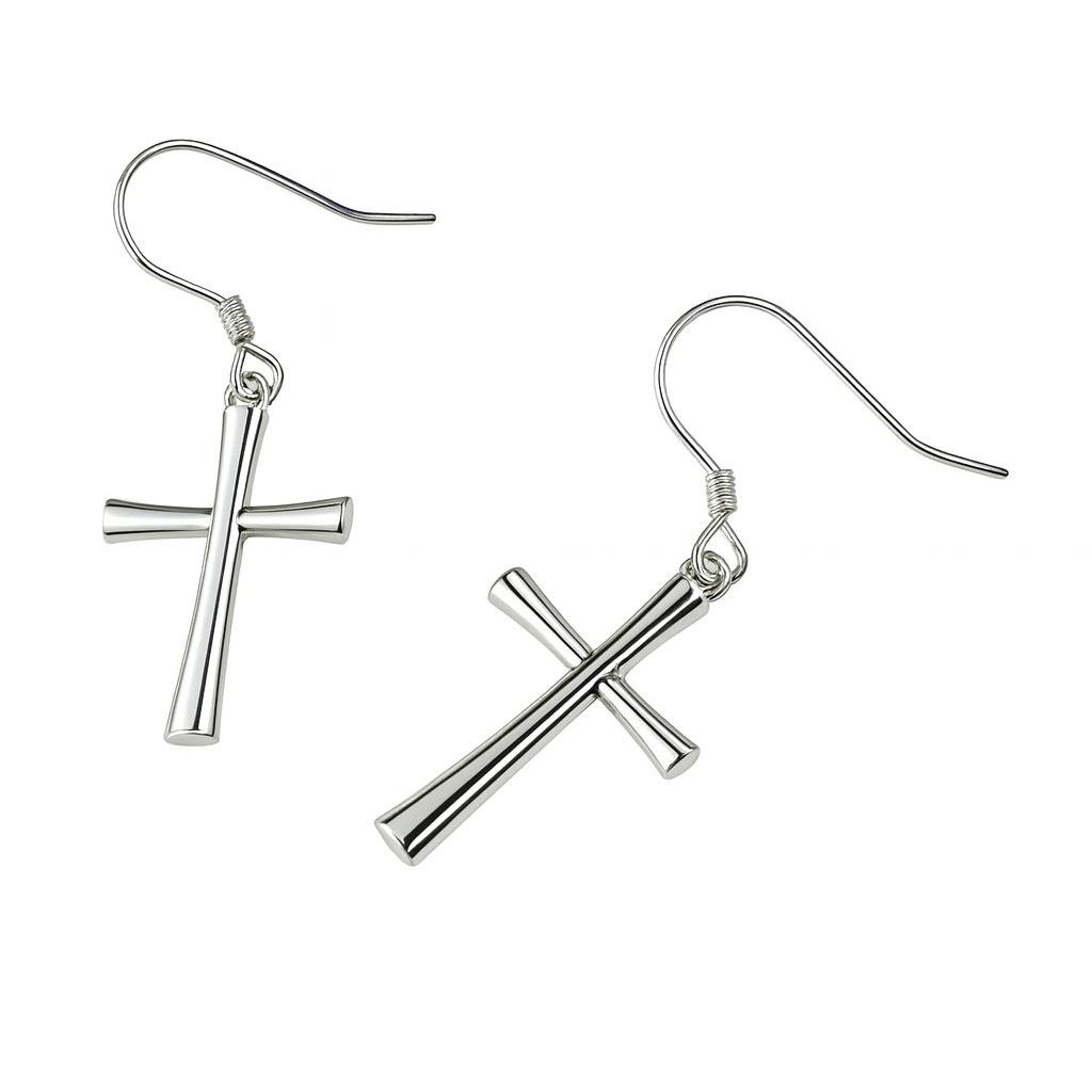 BECHTGOLD 925 Silber Kreuz Hängeohrringe Damen