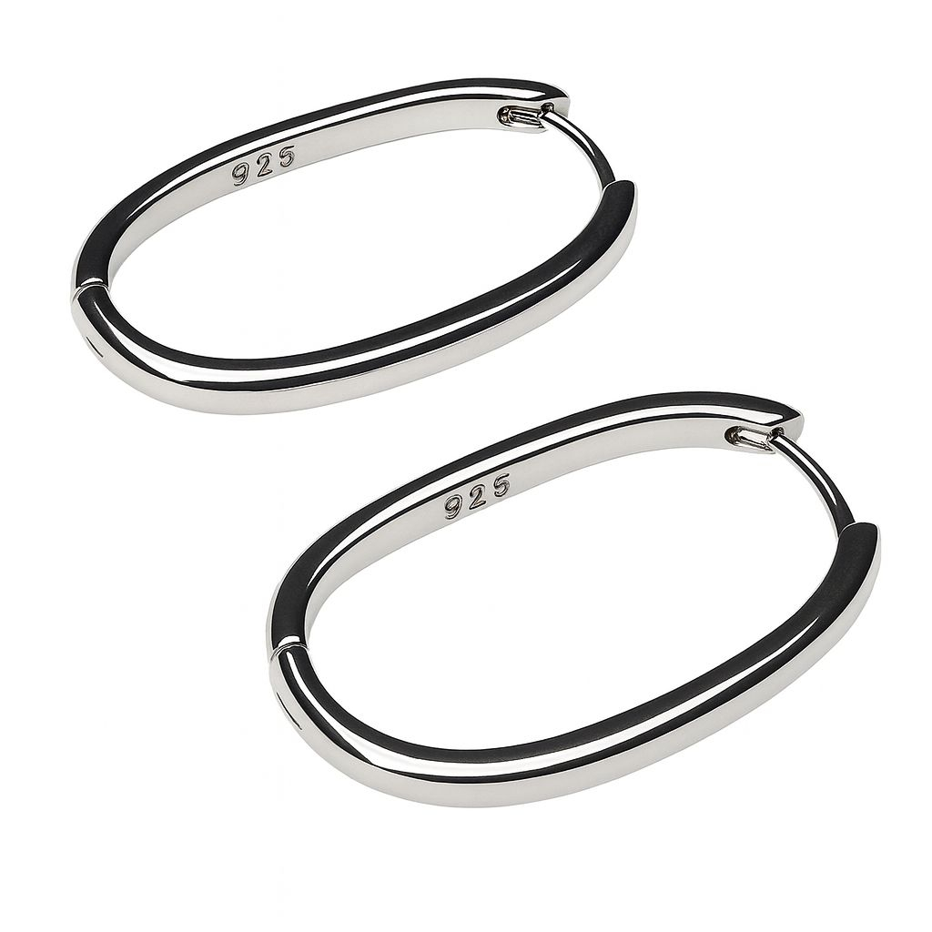 Ovale Silberohrringe