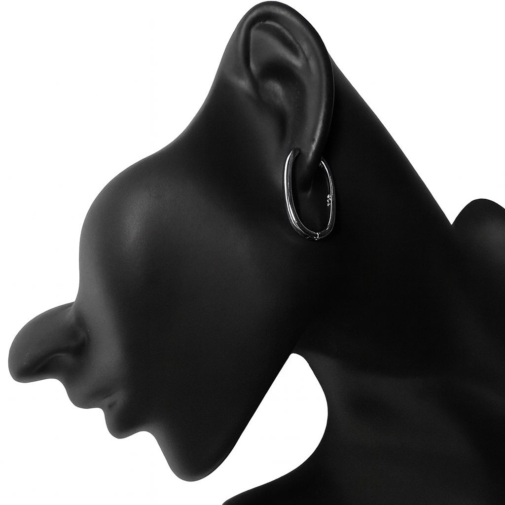 Ovale Silberohrringe